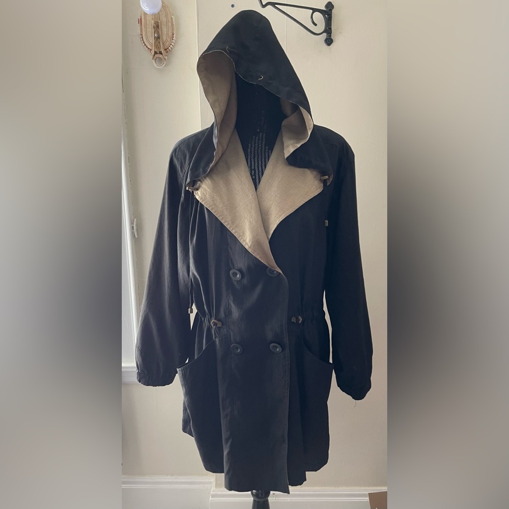 Nuage Vintage Black & Beige Nylon Jacket Size Medium